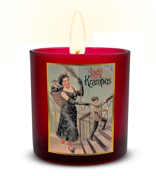 Lady Krampus Christmas Candle