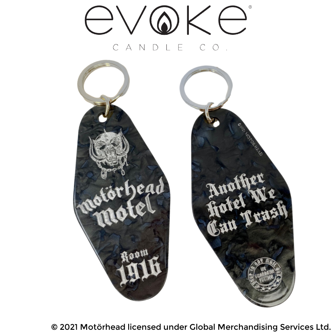 The Motörhead Motel - Retro Style Motel Keychain - Evoke Candle Co