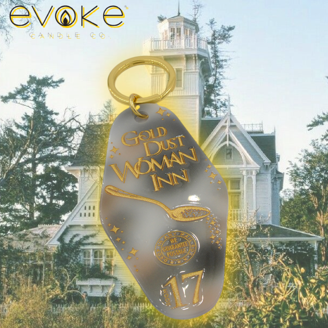 Gold Dust Woman Inn Retro Style Motel Keychain - Evoke Candle Co