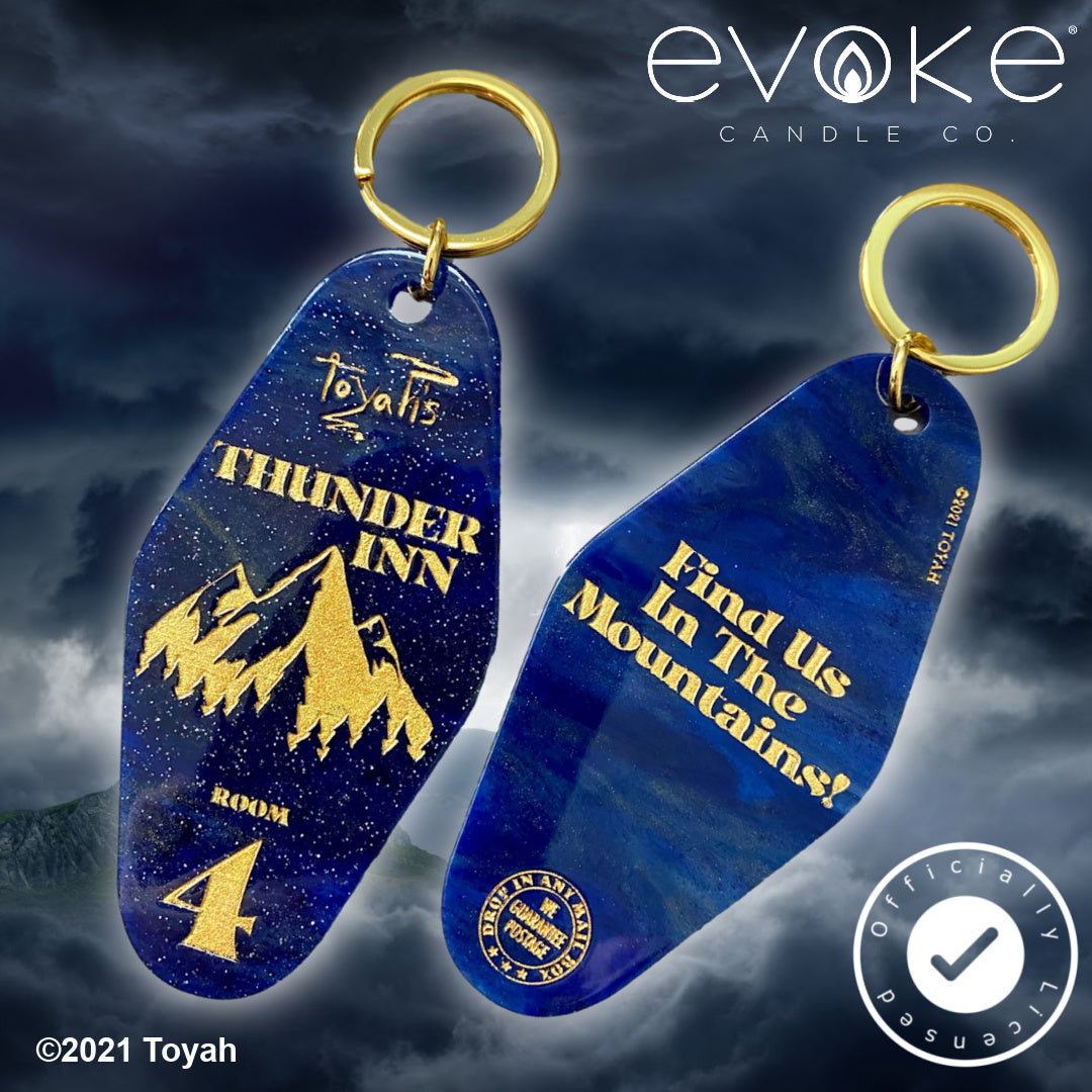 Toyah's Thunder Inn Retro Style Motel Keychain** - Evoke Candle Co