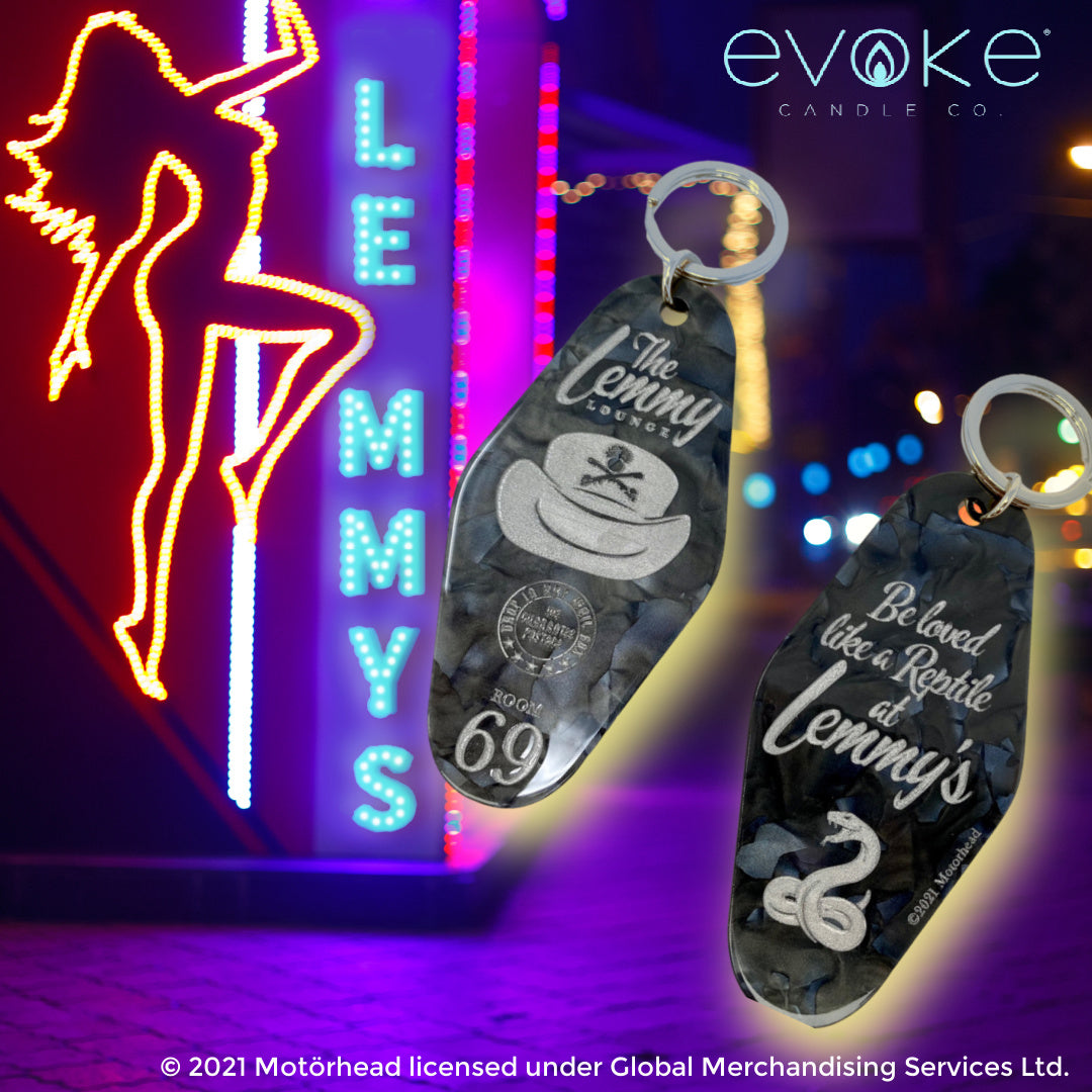 The Lemmy Lounge - Retro Style Motel Keychain - Evoke Candle Co