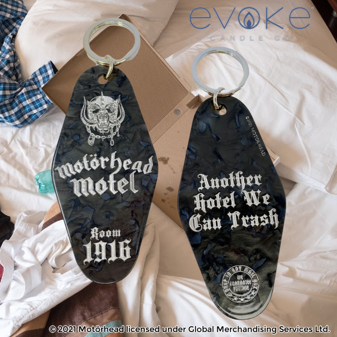 The Motörhead Motel - Retro Style Motel Keychain - Evoke Candle Co