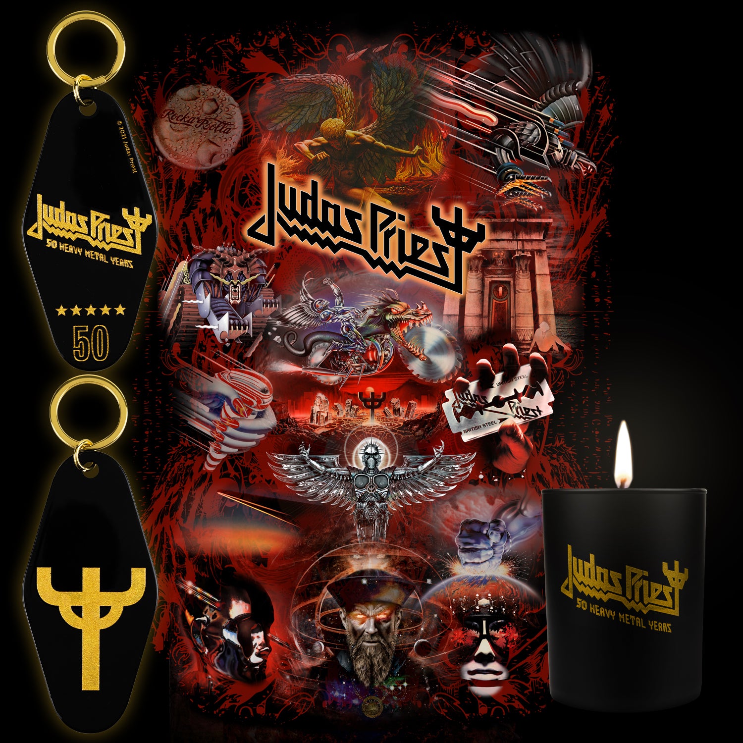 Judas Priest 50 Heavy Metal Years - Evoke Candle Co